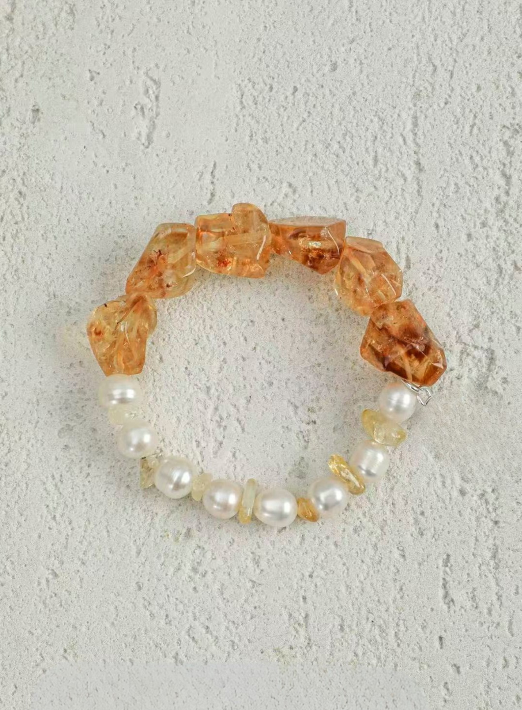 Brazilian Citrine & Freshwater Pearl Bracelet
