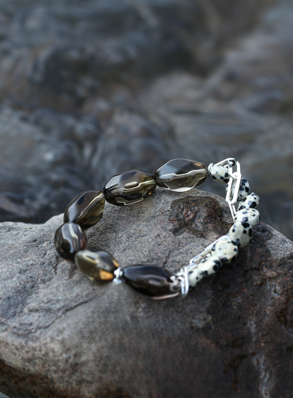 Tea Quartz Agarwood Pearl Bracelet – Natural Gemstone Healing Jewelry