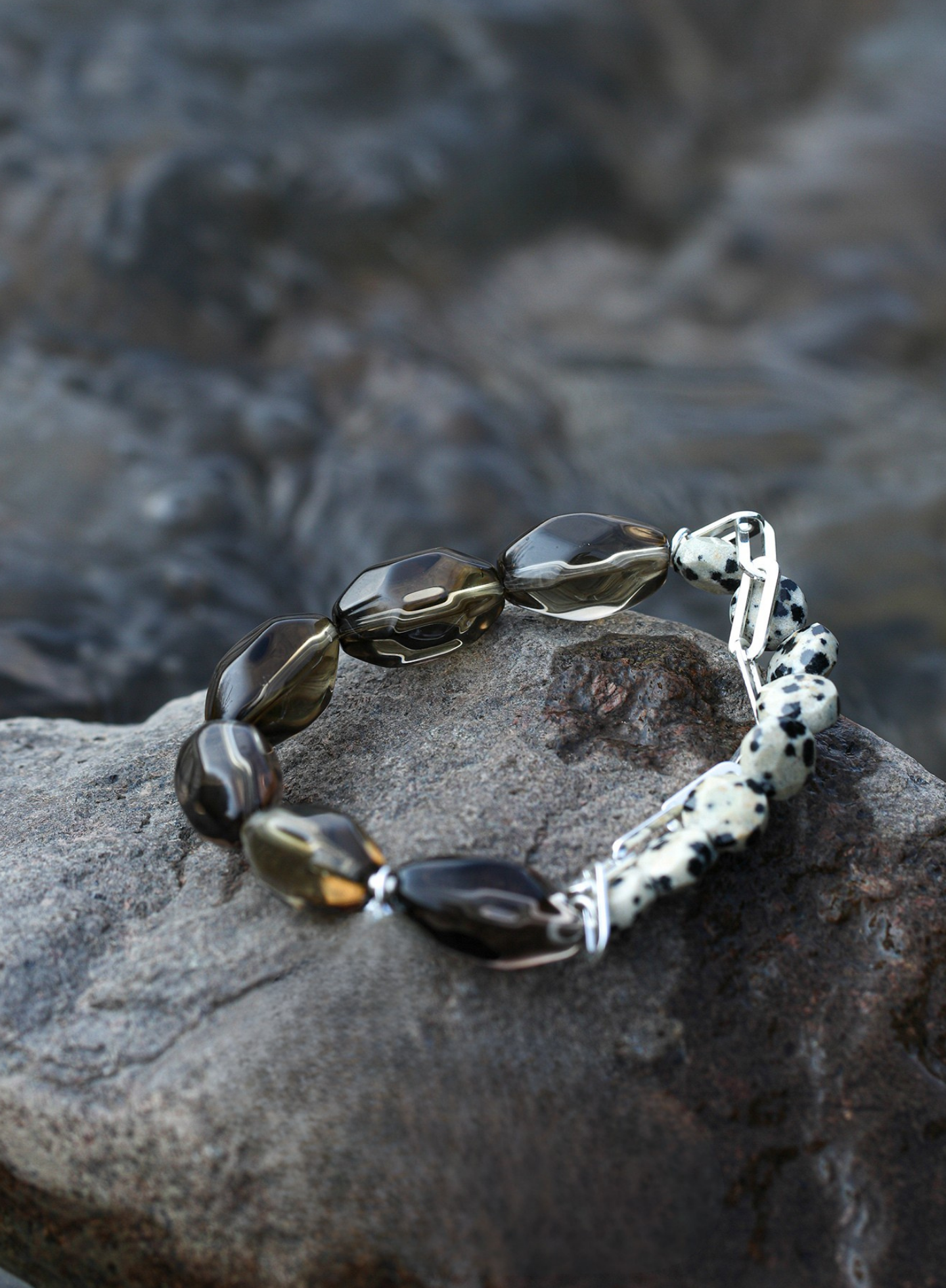 Tea Quartz Agarwood Pearl Bracelet – Natural Gemstone Healing Jewelry