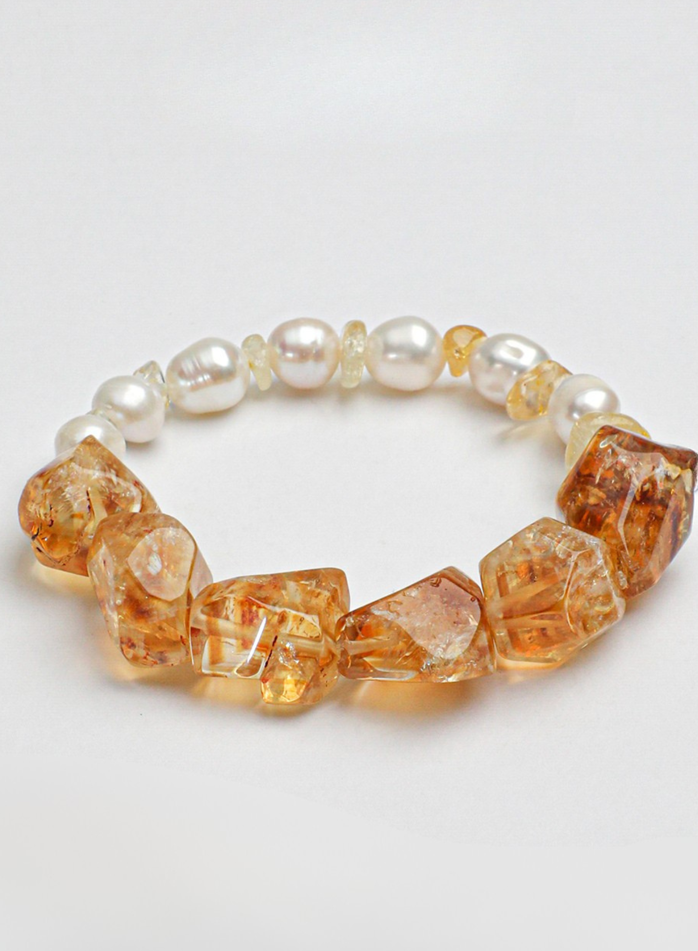 Brazilian Citrine & Freshwater Pearl Bracelet